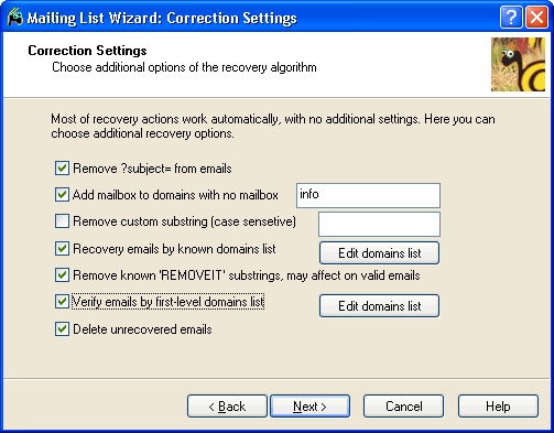 Syntax correction settings